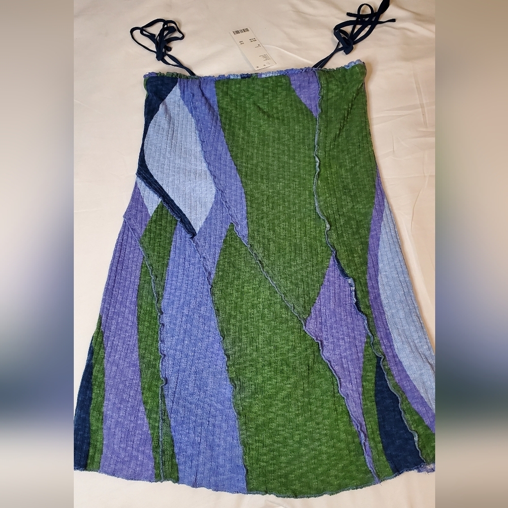 NWT Urban Outfitters Colorful Patchwork Dress With Straps Size :M - Picture 3 of 9